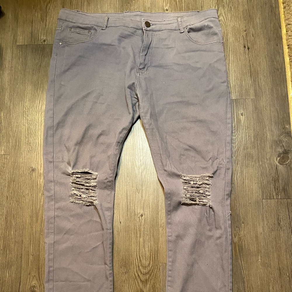 Grey ripped jeans